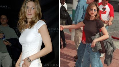 Two photos of Jennifer Aniston