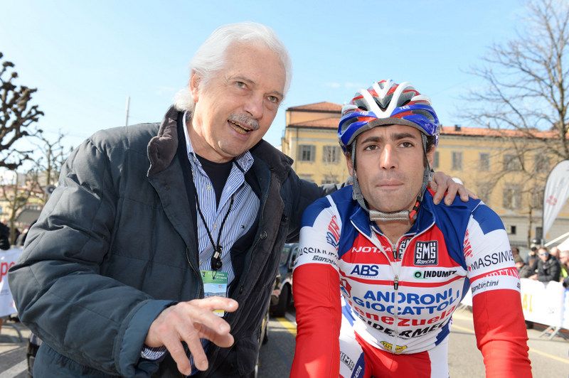 Davide Appollonio (Androni-Sidermec) with team manager Gainni Savio