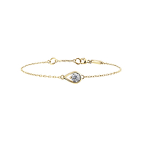 Pandora Brilliance Sparkling Teardrop Gold Chain Bracelet with 0.50 carat | Pandora