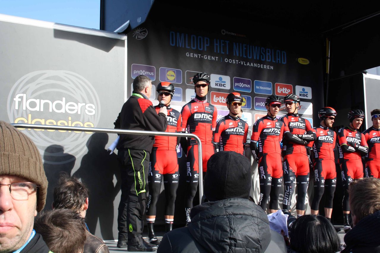 Greg Van Avermaet was quizzed about his implication in the Chris Mertens doping affair as the start.
