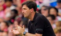 Andoni Iraola of Liverpool calls a play from the sideline during the pre-season friendly match between Liverpool FC and Sunderland AFC at GEODIS Park on July 25, 2026 in Nashville, Tennessee