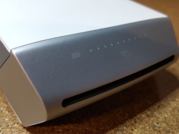 Fujifilm Instax SHARE SP-2 image: There is an LED battery meter next to the print slot, and each full charge should provide enough power for up to 100 prints.