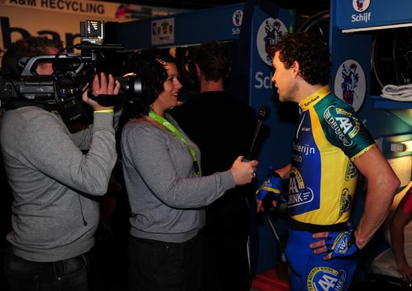Leon Van Bon has the attention of the local tv news station
