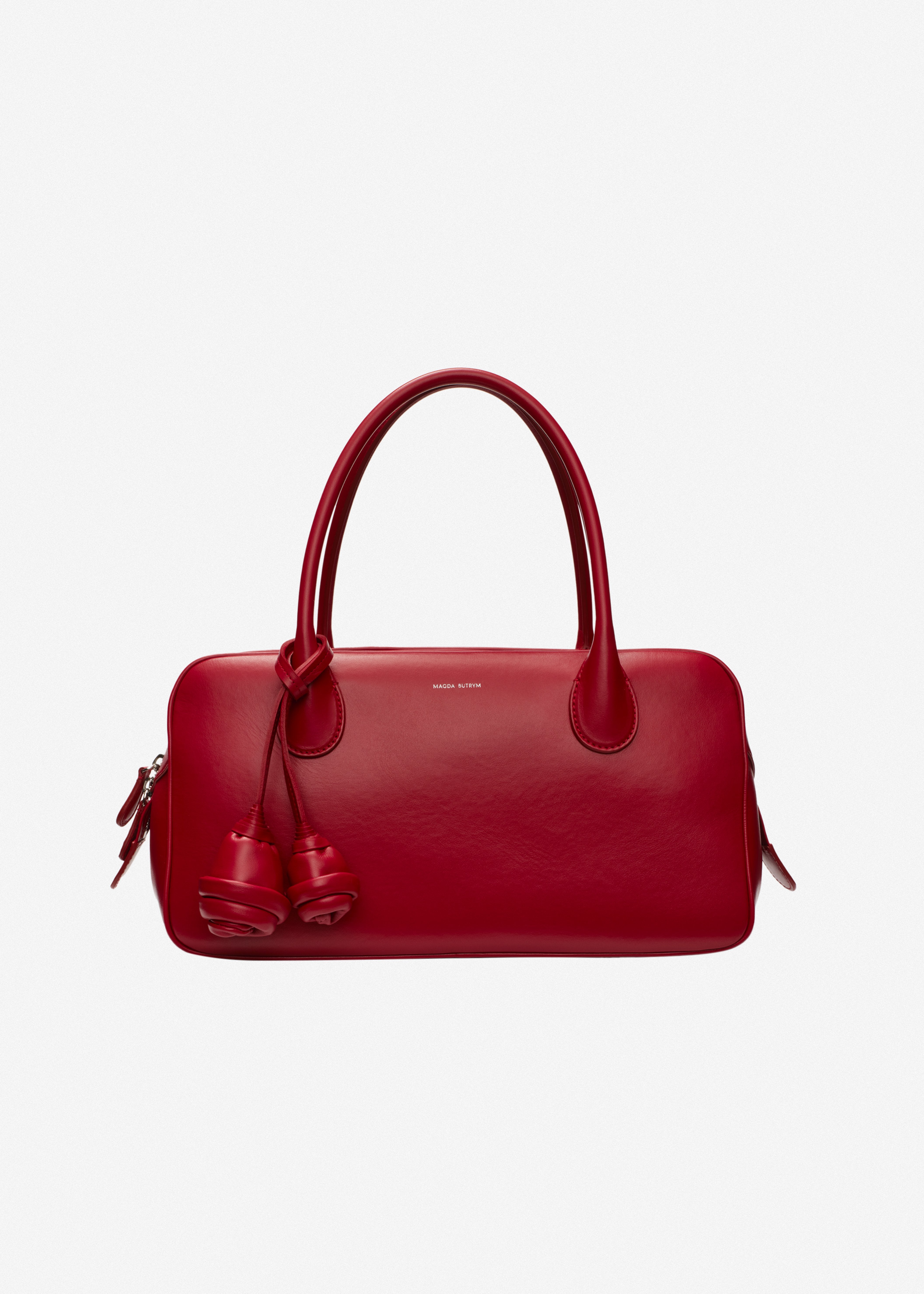 Brigitte in Red Leather With Flower Charm