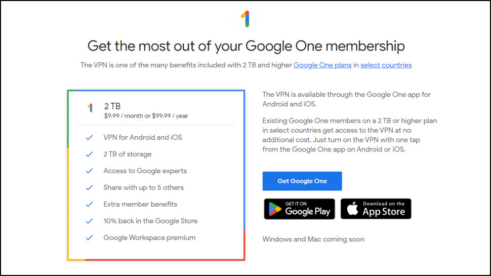 Google One VPN Plans