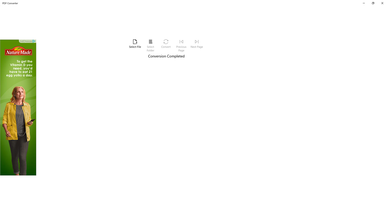 Screenshot of PDF to JPG app