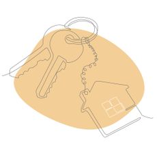 illustration of house keys on a yellow background