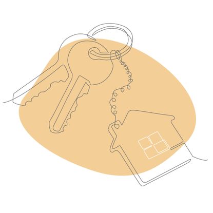 illustration of house keys on a yellow background