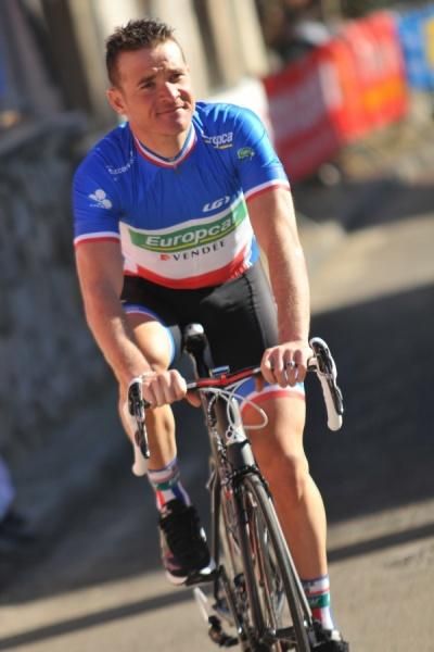 Team Europcar's Thomas Voeckler before the stage start.