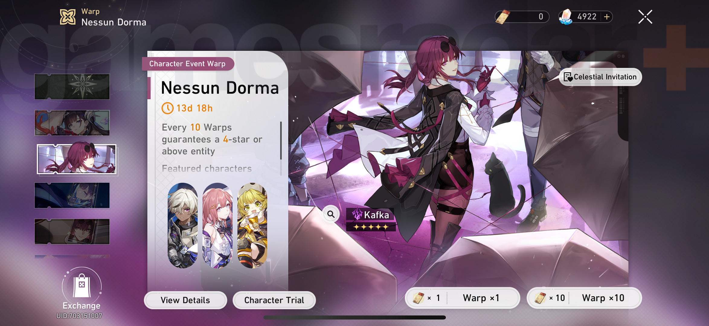 Honkai Star Rail banner schedule - Nessun Dorma