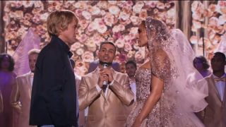 Owen Wilson and Jennifer Lopez sharing a moment in Marry Me screenshot