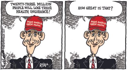 Political cartoon U.S. Paul Ryan MAGA healthcare budget