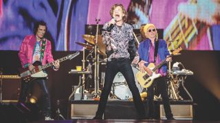 ABOVE: Ronnie Wood, Mick Jagger and Keith Richards perform at Stadio San Siro, Milan, Italy, June 21, 2022.