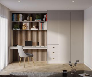 home office with full height storage