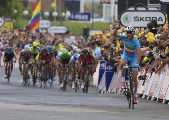 Vincenzo Nibali (Astana) wins stage 2 of the 2014 Tour de France
