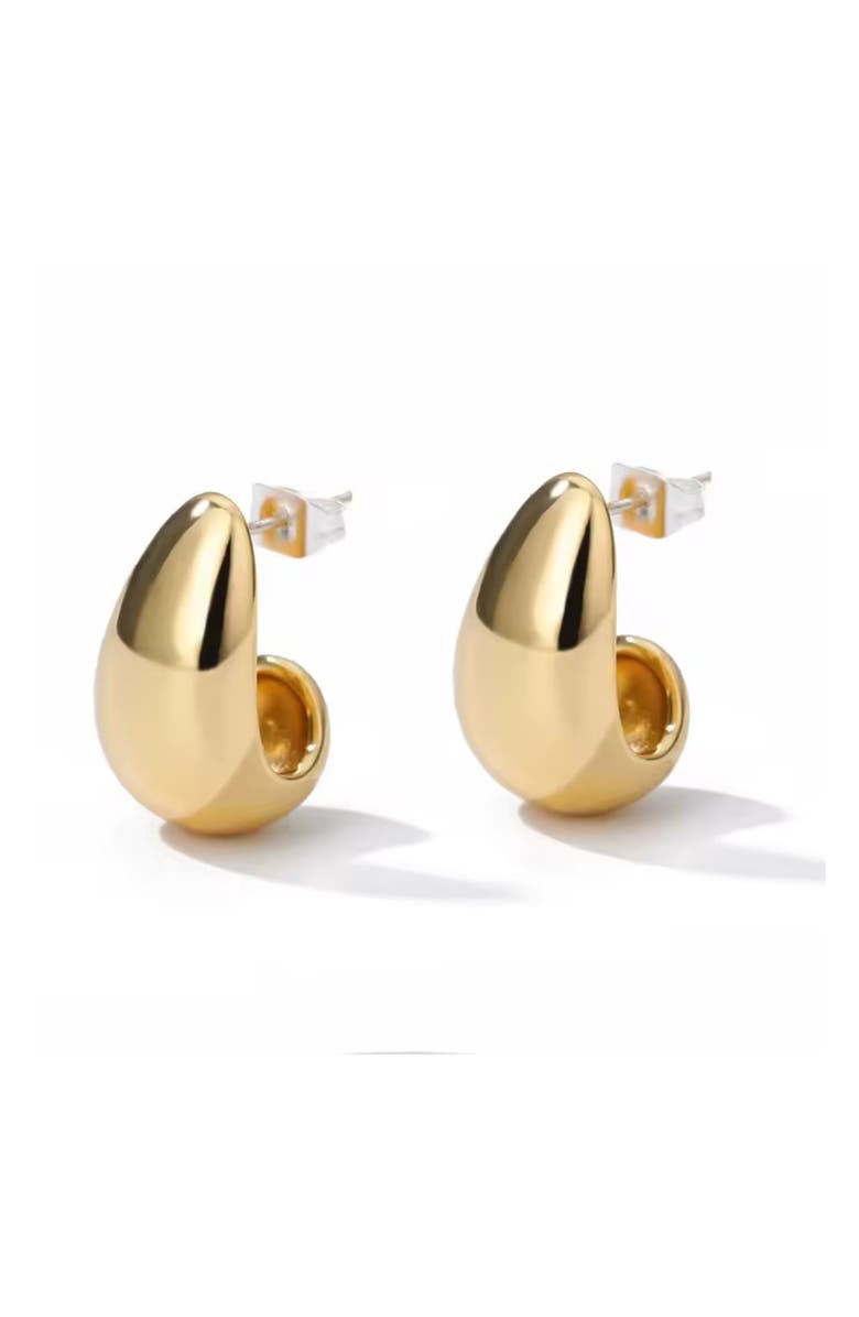 Dome Huggie Teardrop Earrings