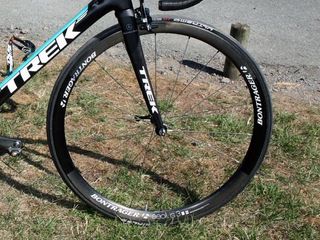 Bontrager debuted these new 36mm-deep Aeolus 3.0 carbon tubulars on the bikes of Leopard Trek