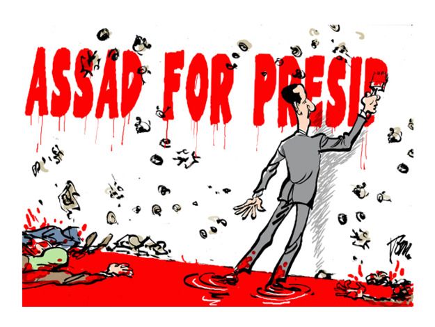 Political cartoon Syria elections