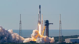 A new SpaceX Falcon 9 rocket lifts off from a Florida launch pad.