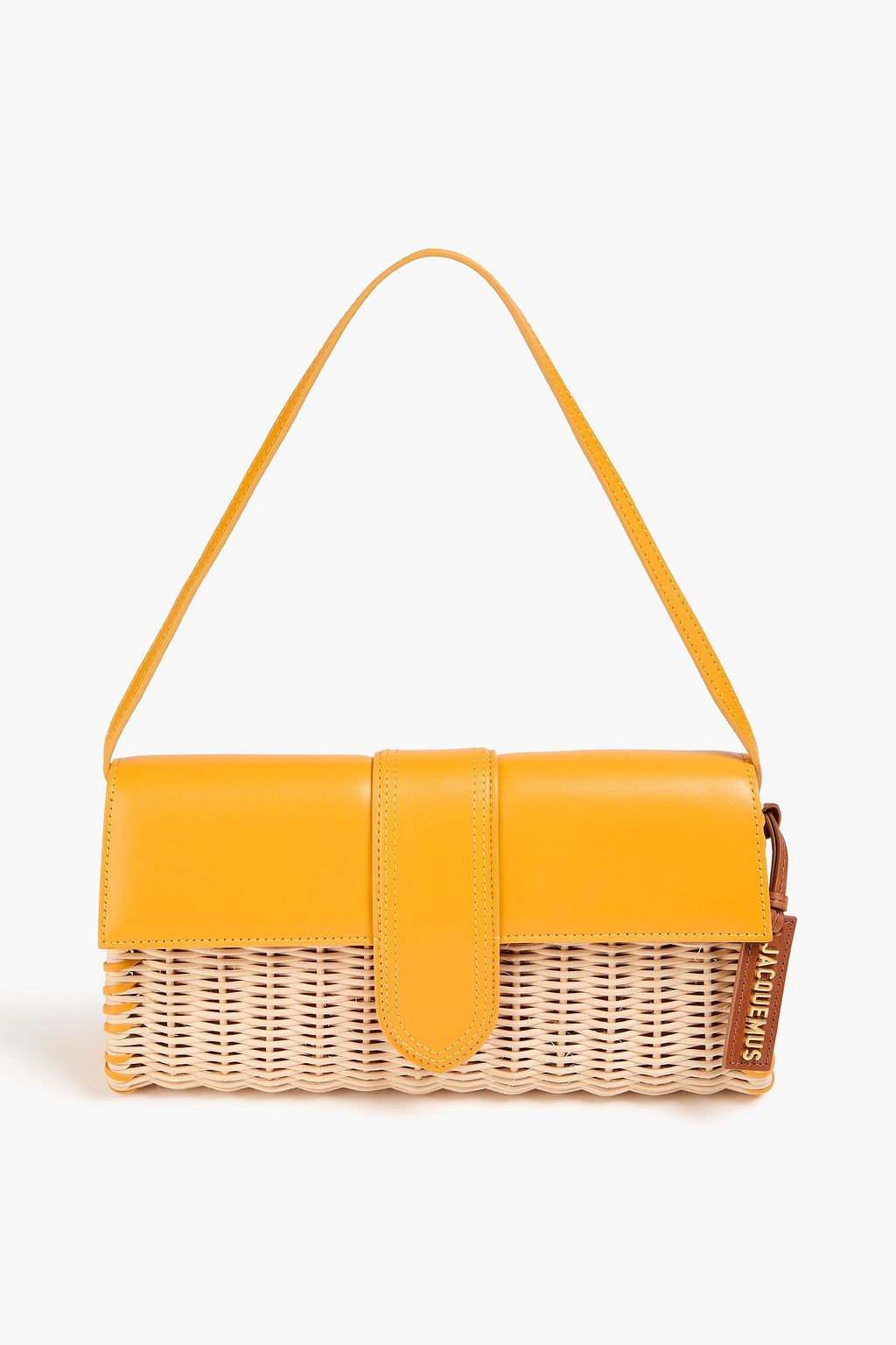 Le Bambino Leather and Raffia Shoulder Bag
