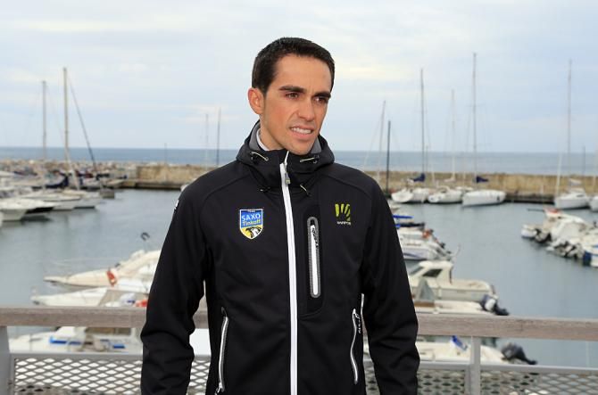 Alberto Contador arrives for Tirreno-Adriatico
