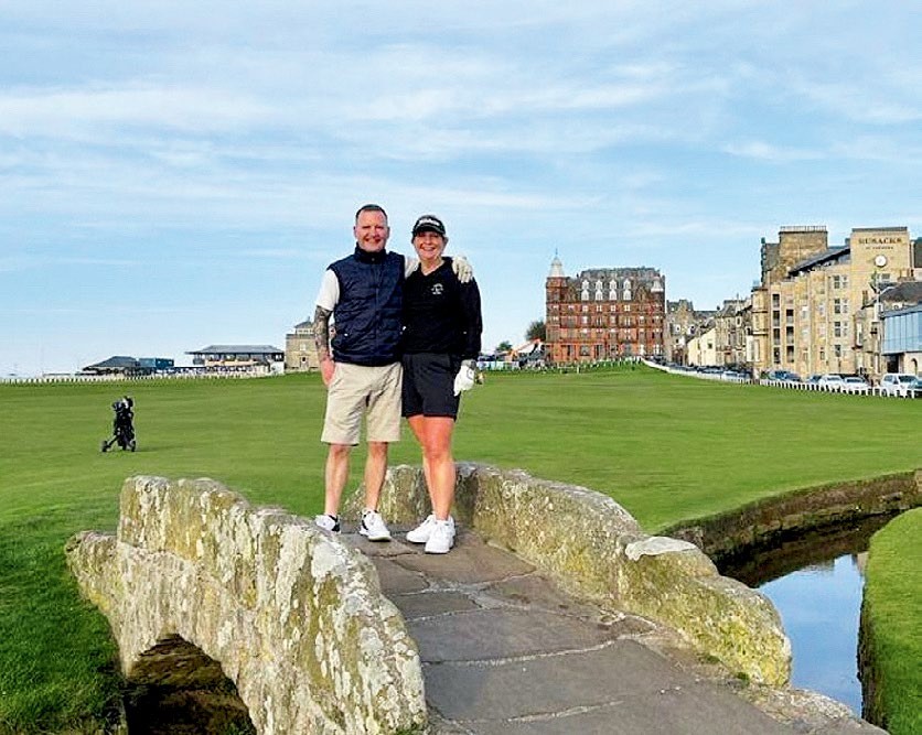 Billy &amp;amp; Kenna on the Swilcan Bridge