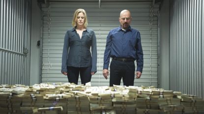 Anna Gunn and Bryan Cranston as Skyler and Walter White in Breaking Bad