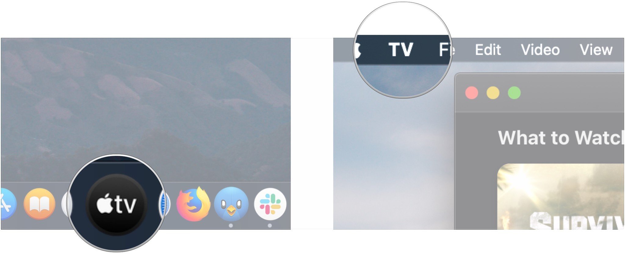 Open TV app, click TV