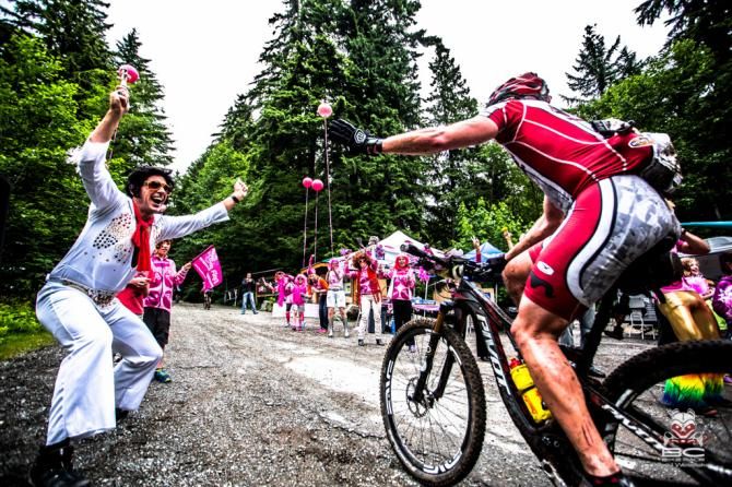 Cheer zone's have proven to be popular for racers and North Vancouver came ready with costumes and spirit.
