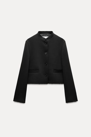 Buttoned Cropped Jacket Zw Collection