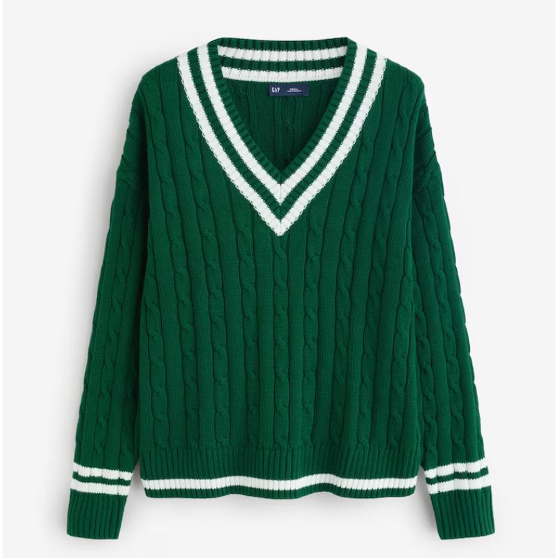 GAP , Green V-Neck Jumper