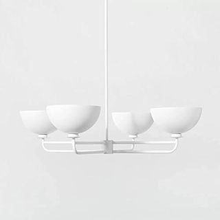 Studio Mcgee Dome Chandelier White - Designed Modern Ceiling Light for Dining Room Kitchen Bedroom (white)