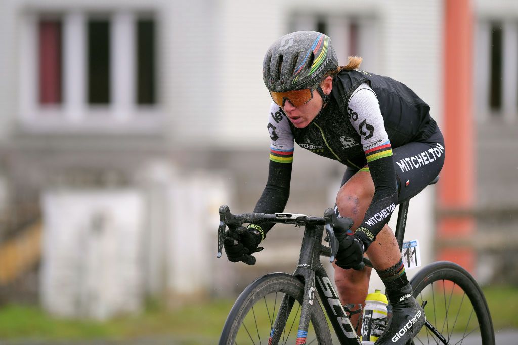 Mitchelton-Scott’s Annemiek Van Vleuten en route to winning the 2020 Omloop Het Nieuwsblad