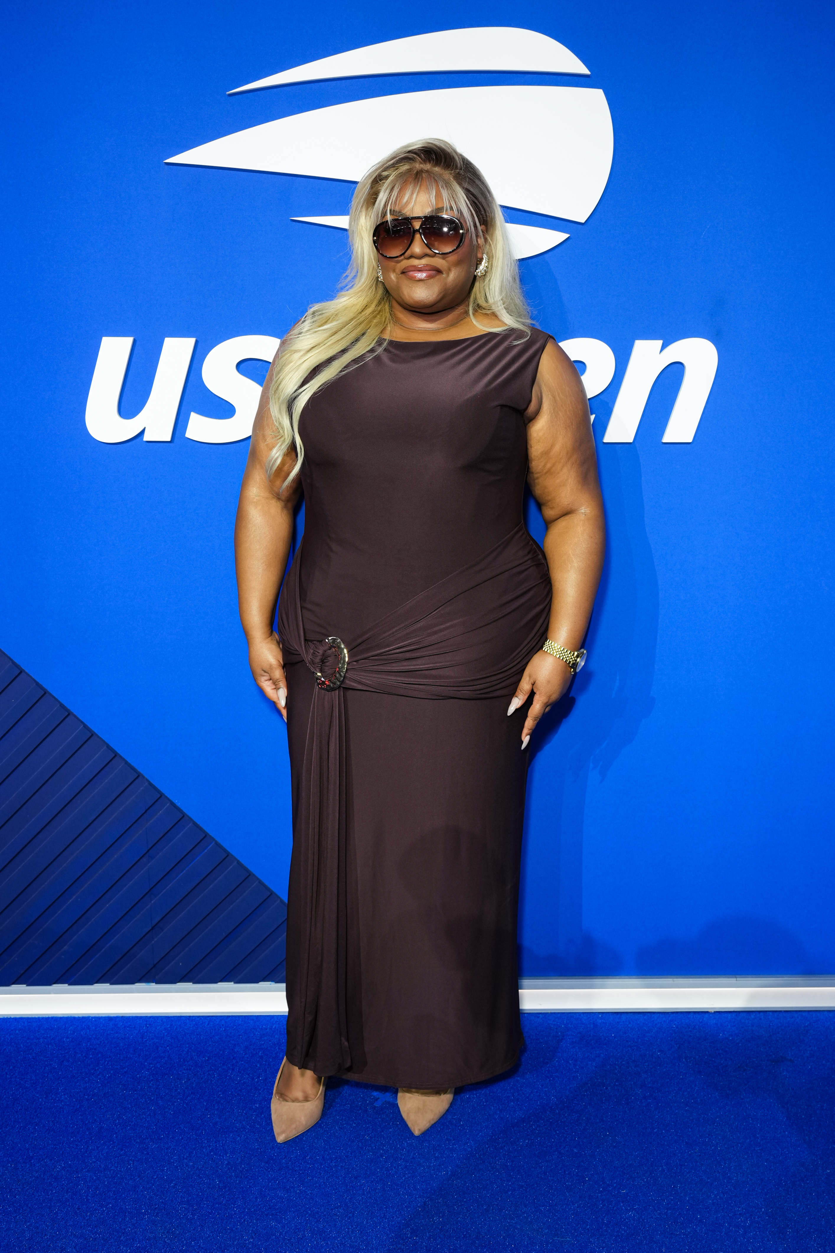 Da'Vine Joy Randolph wore a brown dress to the 2026 US Open