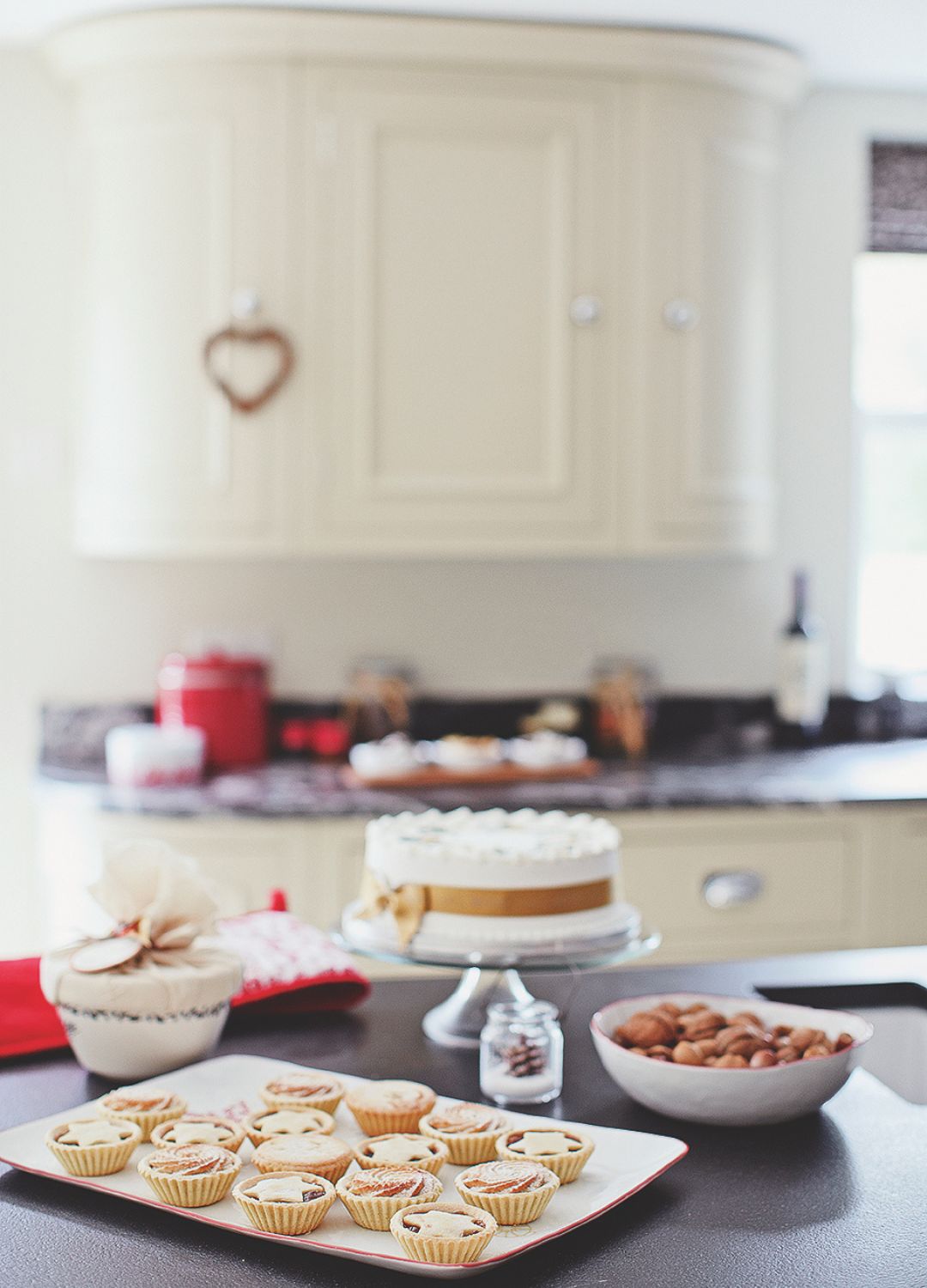 picture of christmas baking scene with red accessories