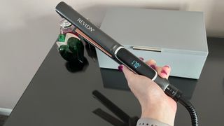 The front of the Revlon Pro Collection Salon Straight Copper Smooth Extra Long Styler
