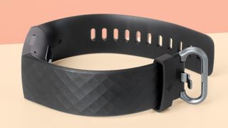 Fitbit Charge 4 review: close-up of the rubber strap