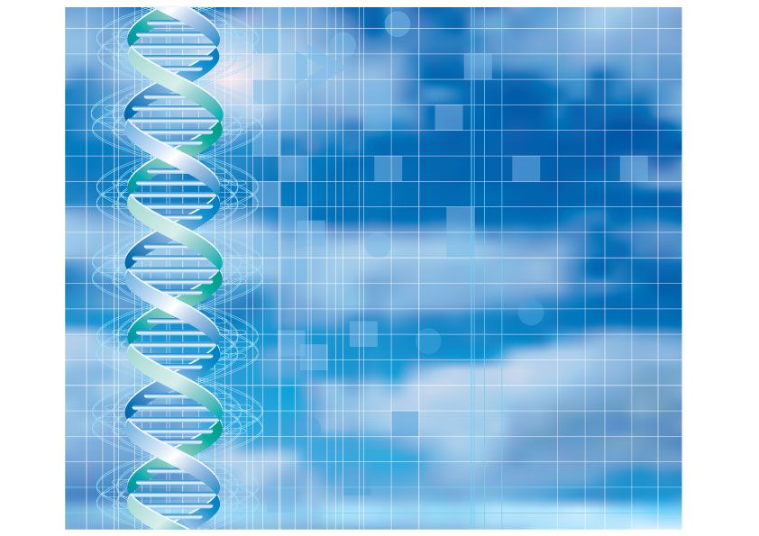 DNA and clouds illustration