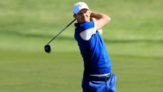 Justin Rose competing in the 2018 Ryder Cup