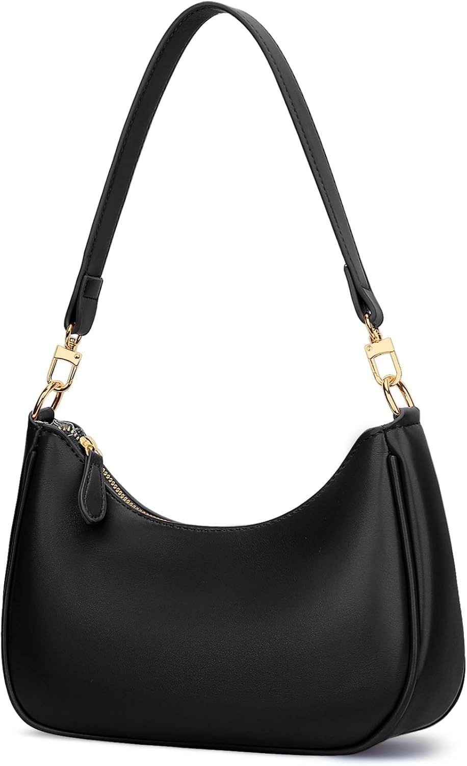 Kkxiu Shoulder Bag for Women Cute Hobo and Tote Handbags Retro Clutch Underarm Purse With 2 Removable Straps (black)