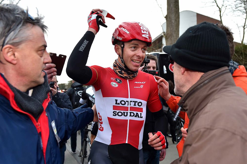 Kris Boeckmans after winning Nokere Koerse.