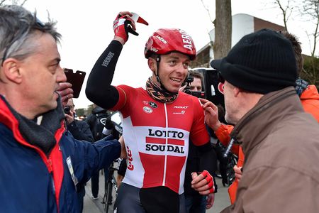 Kris Boeckmans after winning Nokere Koerse.