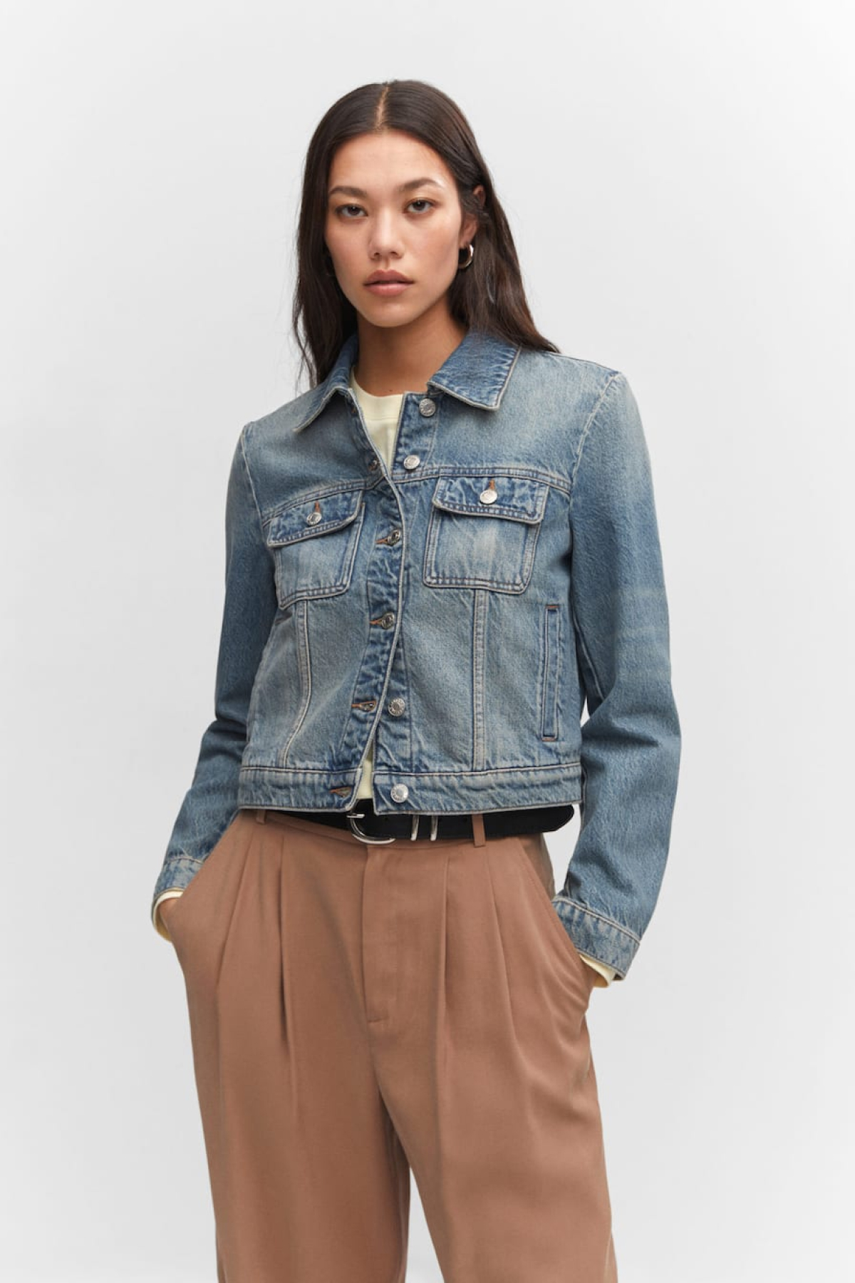 Mango Pocketed Denim Jacket 