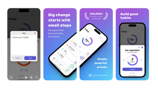Screenshots of the Awesome Habits app from the Apple App Store.
