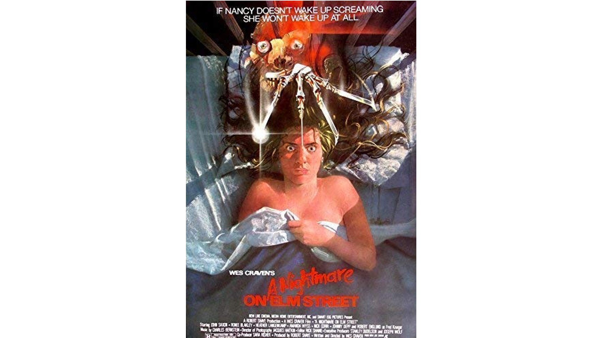 Horror film poster for Nightmare on Elm Street