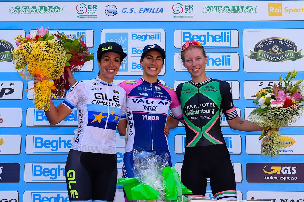 Wiebes, Balsamo and Bastianelli on the GP Bruno Beghelli podium