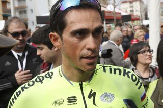 Alberto Contador on the start line for stage 1