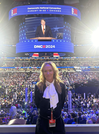 Doug Emhoff's ex-wife, Kerstin Emhoff, at the 2024 Democratic National Convention.