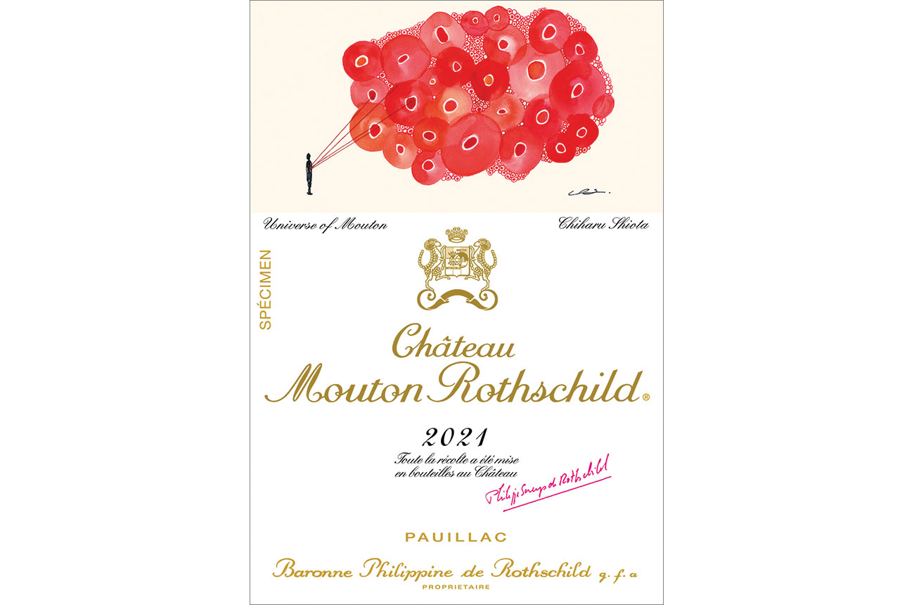 Ch&acirc;teau Mouton Rothschild 2021 label