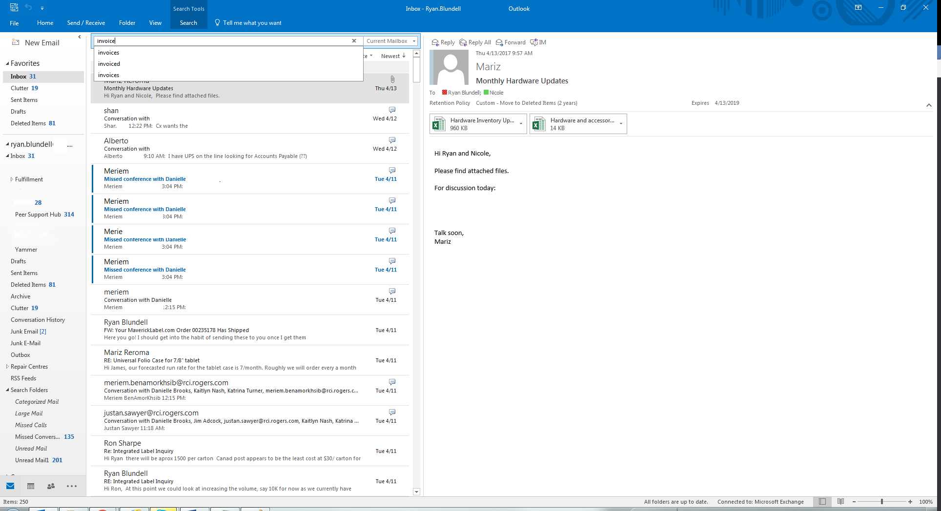Outlook 2016. Mailbox search Outlook. Include Internet search Results in searches in Outlook.